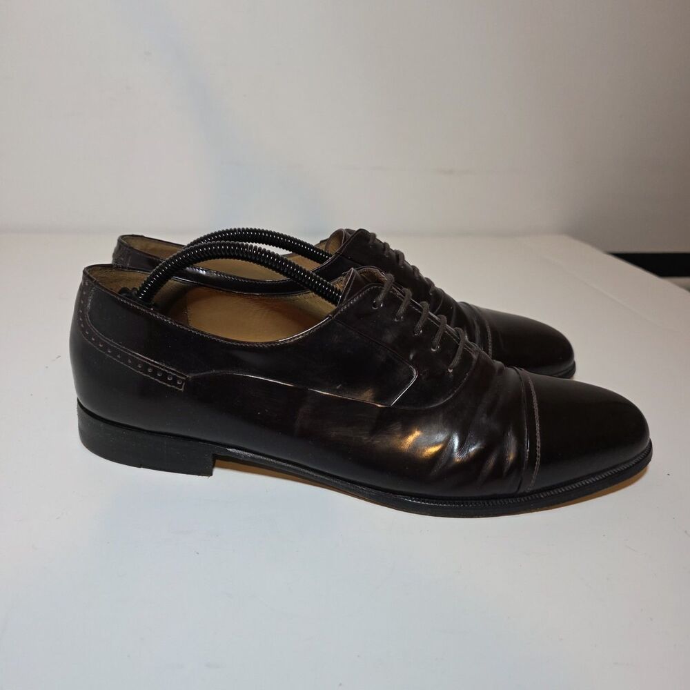 Bally "Dante" Cap Toe Dress Shoes Vintage Men's US size 11 Made In Itally Brown